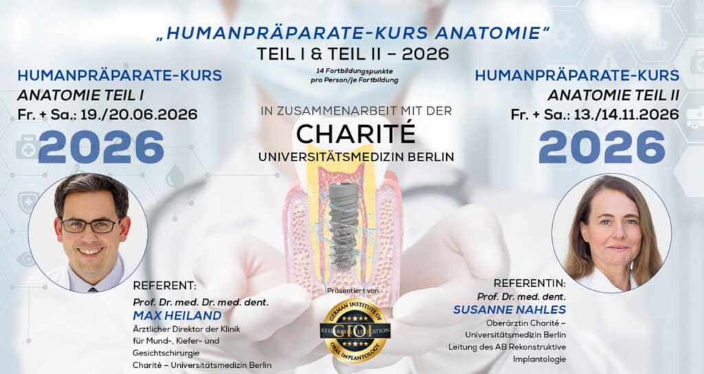 HUMANPRÄPARATE-KURS ANATOMIE 2026 – TEIL I, Charité Berlin